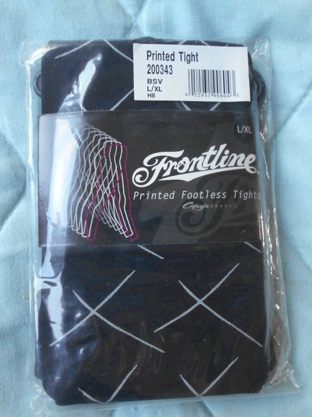 Black Printed Footless Tights- S/M or L/XL -NWT